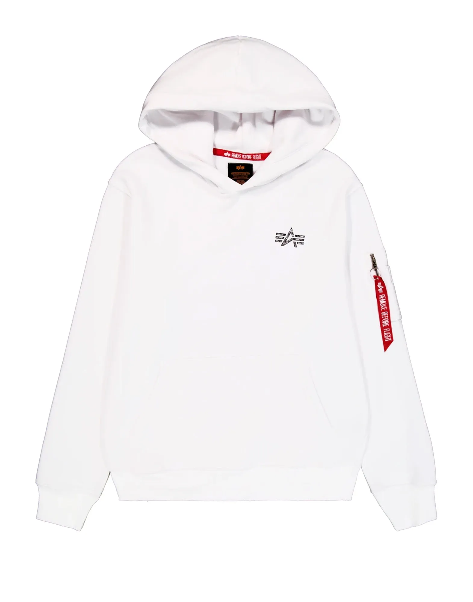 ALPHA INDUSTRIES Felpa con Cappuccio Signature BP White