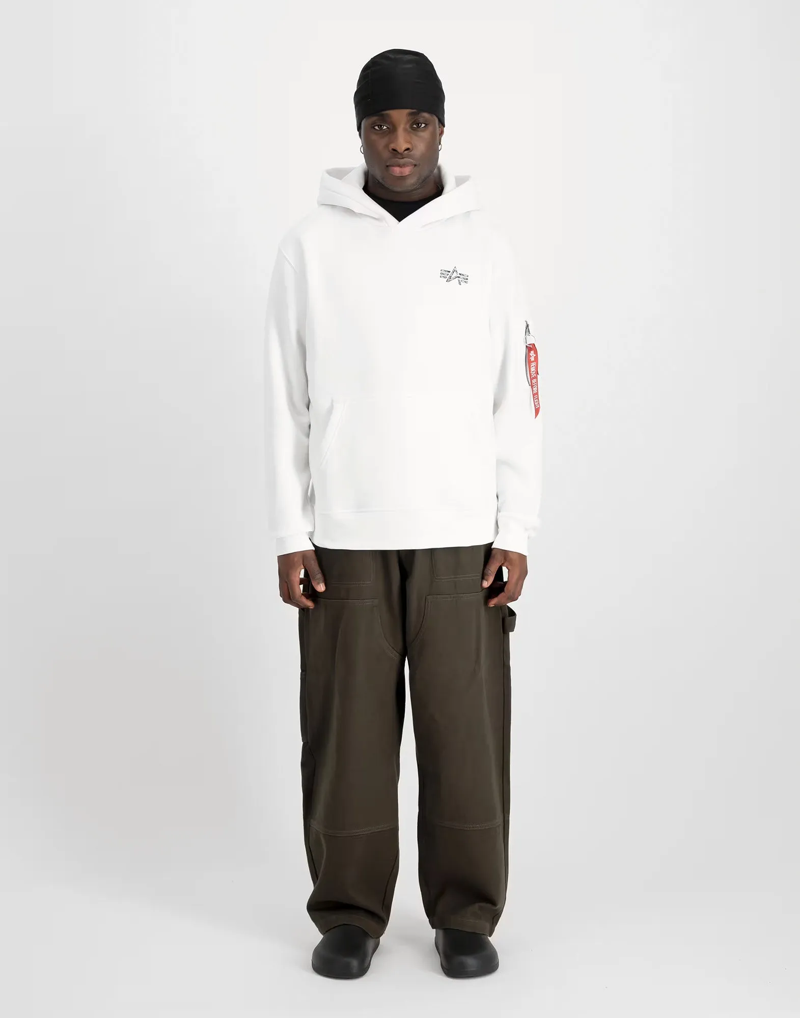 ALPHA INDUSTRIES Felpa con Cappuccio Signature BP White