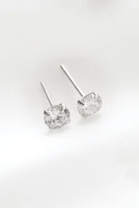 Argento sterling  - Orecchini a bottone placcati con zirconia cubica