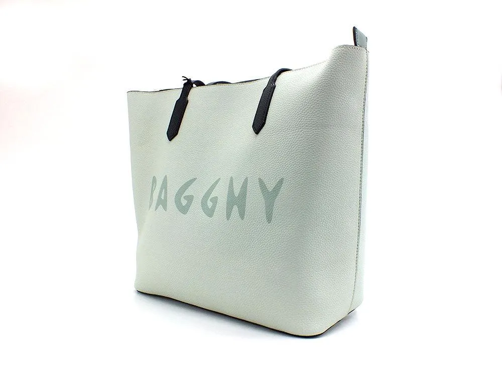 BAGGHY Borsa Shoppping Logo Multicolor Verde Acqua GQ7410