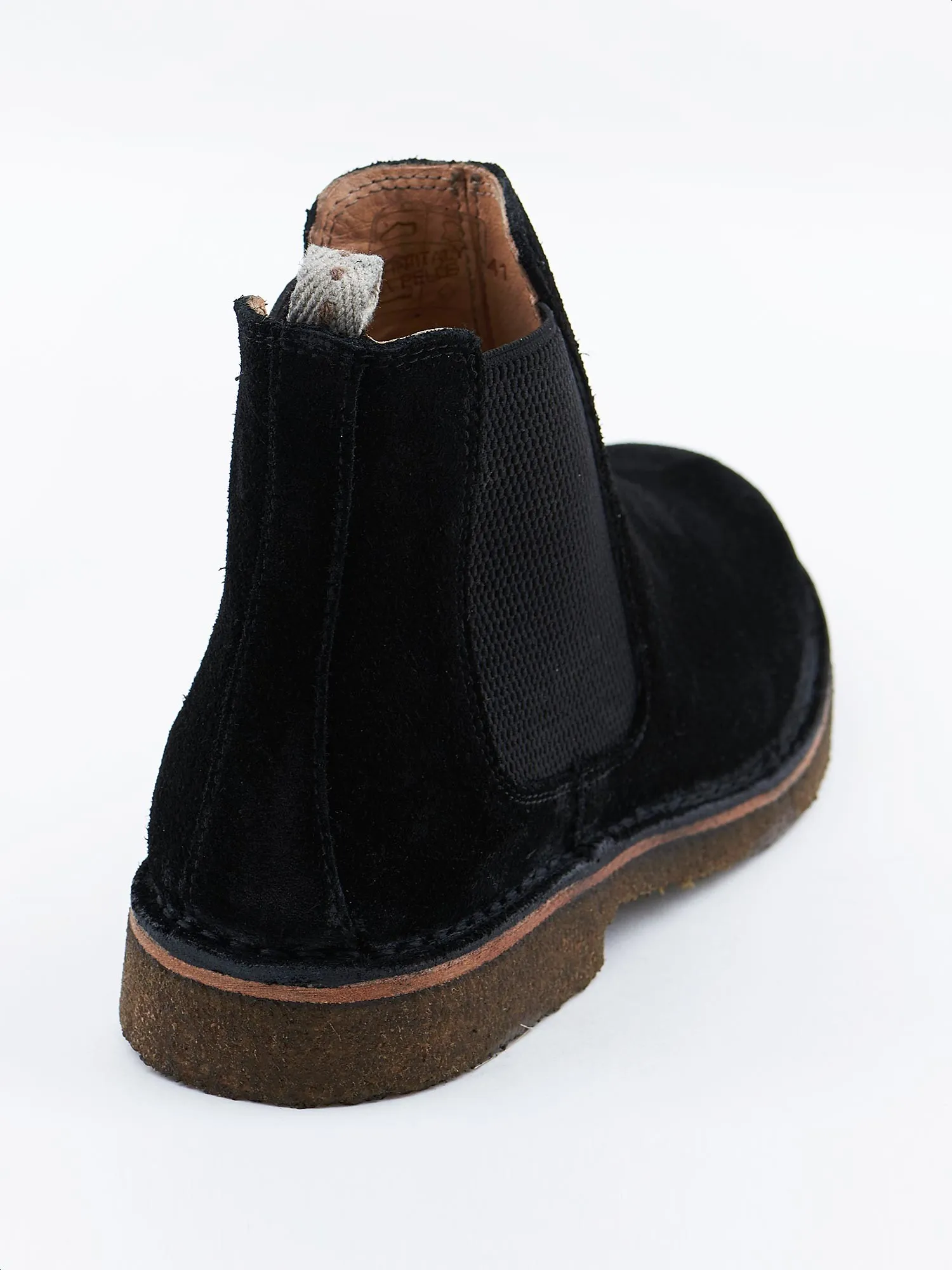 Black suede ankle boots for men with rubber sole