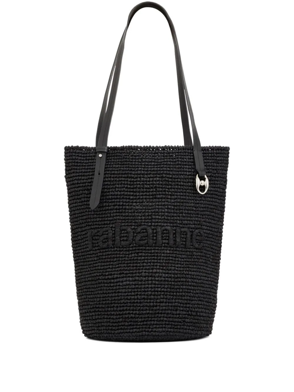 Borsa a spalla cabas basket in nero Rabanne - donna