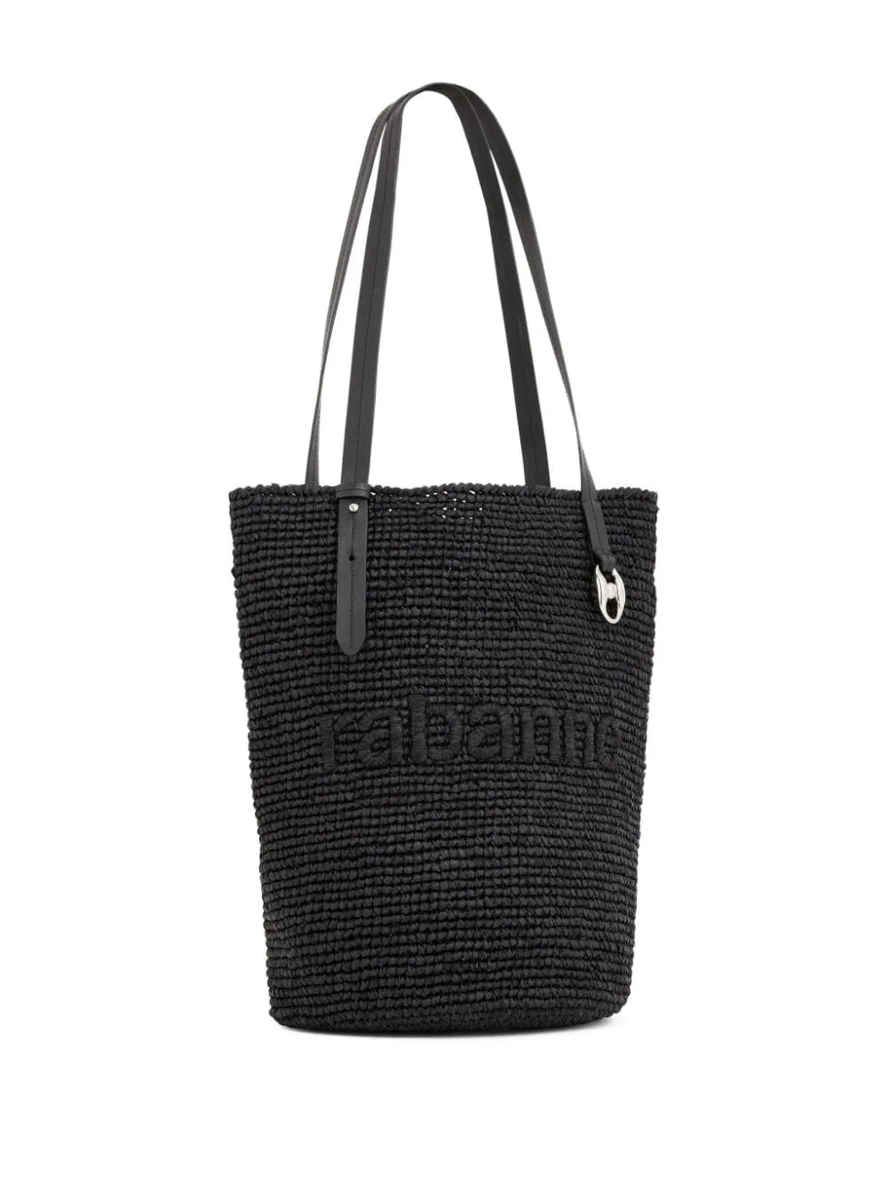 Borsa a spalla cabas basket in nero Rabanne - donna