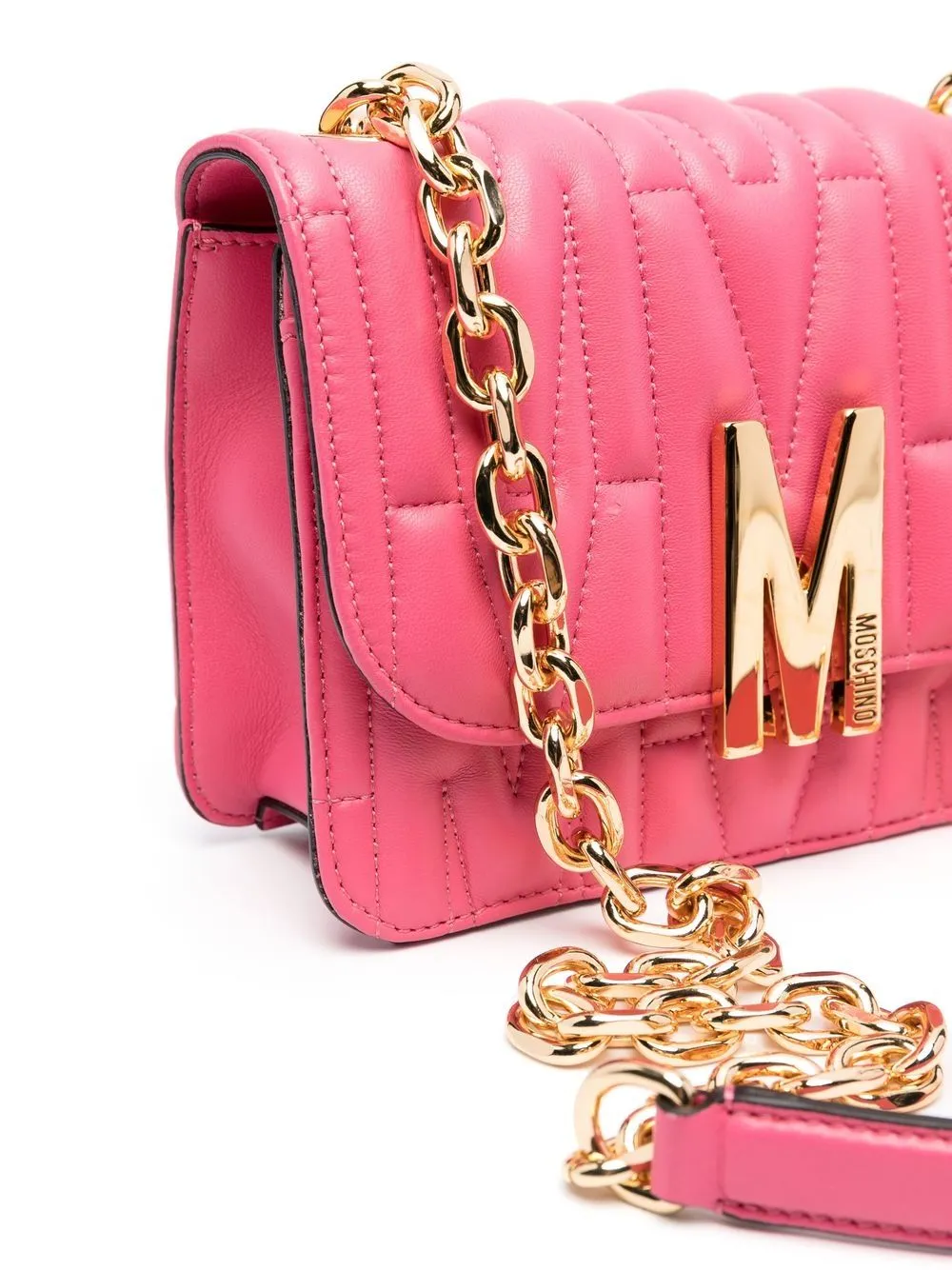 Borsa a spalla con logo in rosa - donna