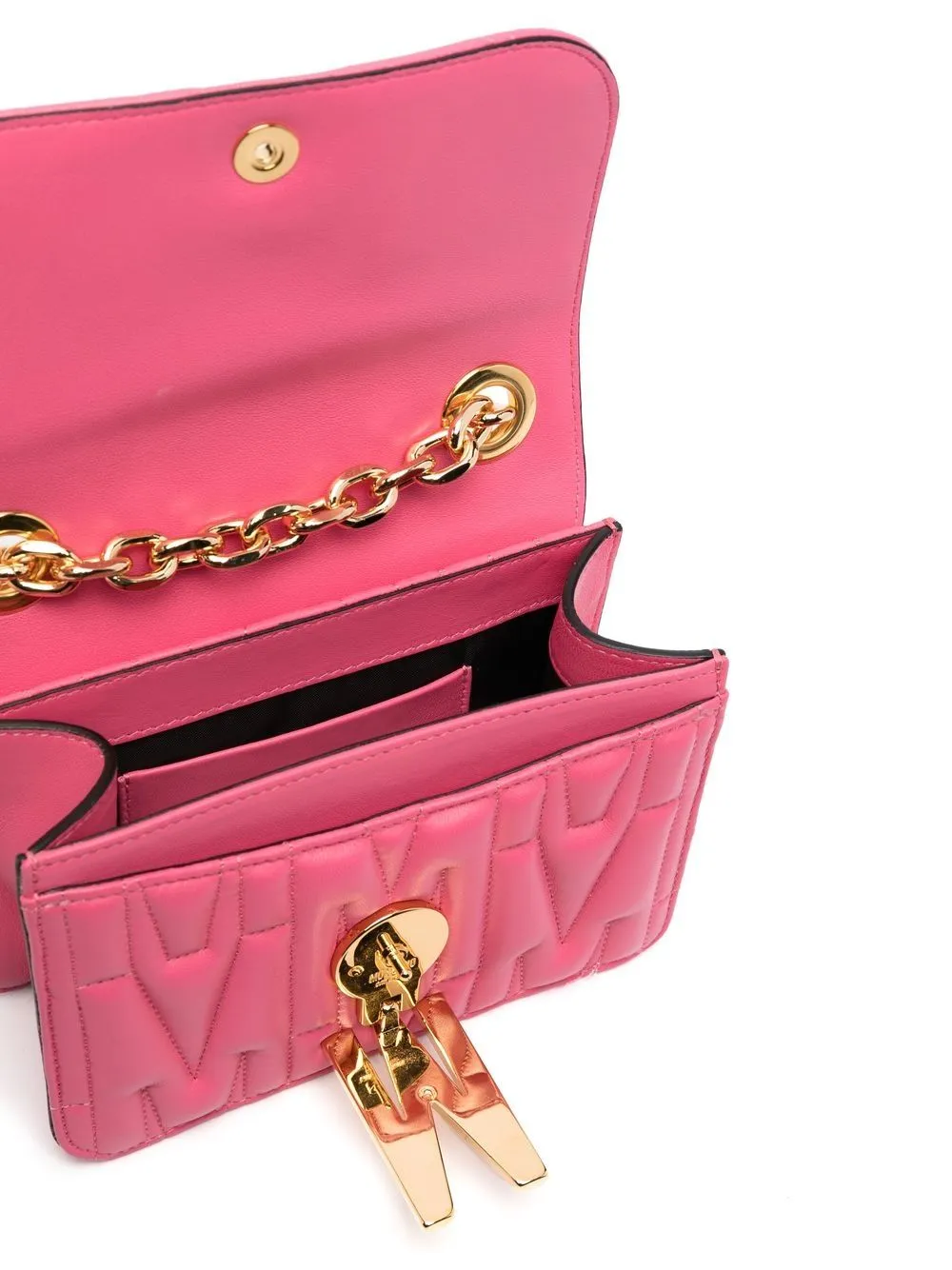 Borsa a spalla con logo in rosa - donna