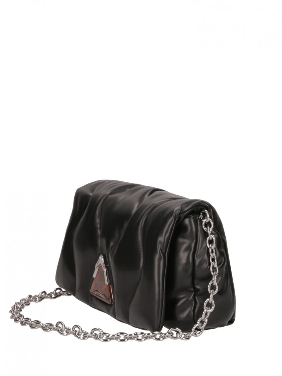 Borsa a spalla grande trapuntata con logo Black