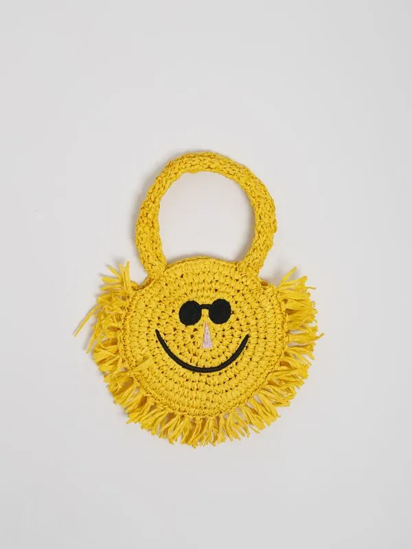 Borsa bambina Stella McCartney in rafia sole Giallo