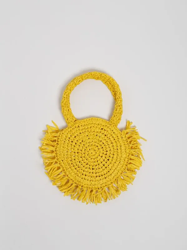 Borsa bambina Stella McCartney in rafia sole Giallo