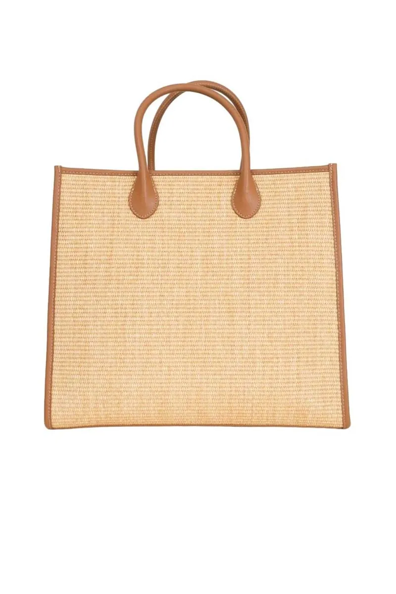 Borsa Raffia Nat + Pu Cammello