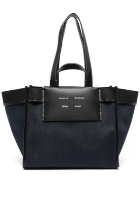 Borsa tote Morris grande in blu e nero Proenza schouler white label - donna