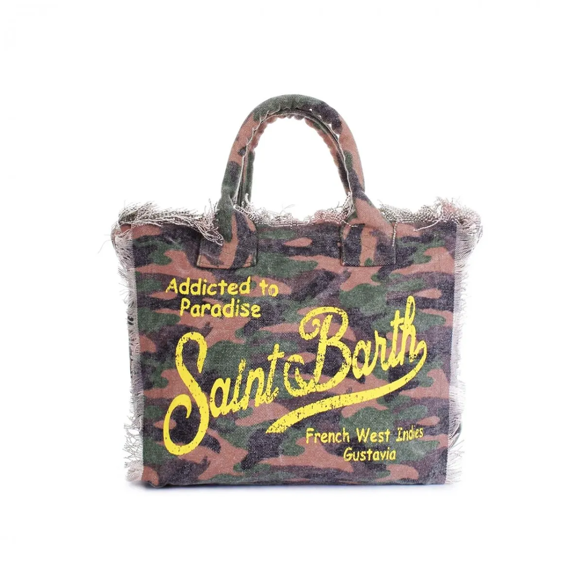 Borsa Vanity In Canvas Mimetico E Fluo, Verde