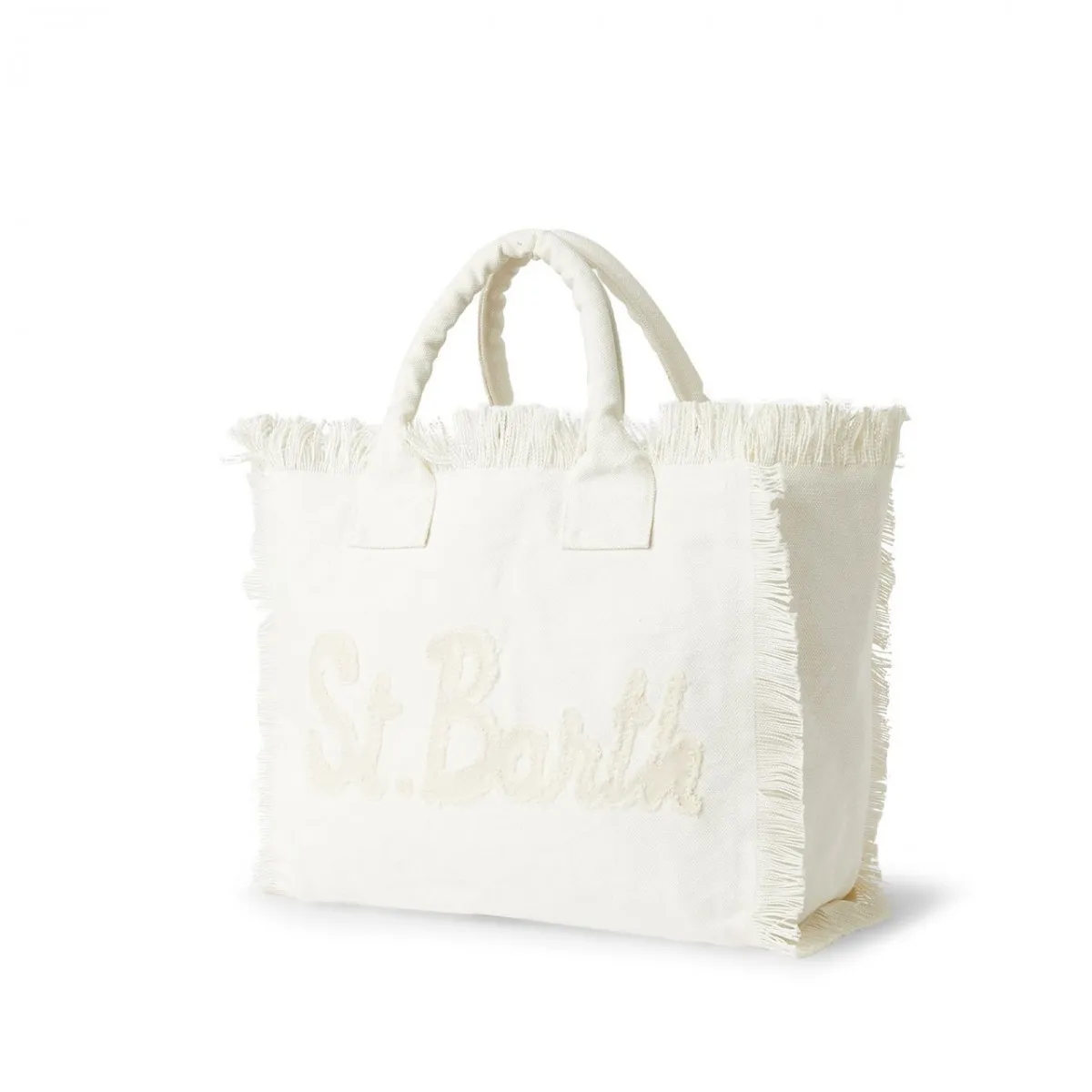 Borsa Vanity Patch In Canvas Bianco