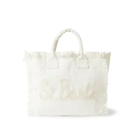 Borsa Vanity Patch In Canvas Bianco