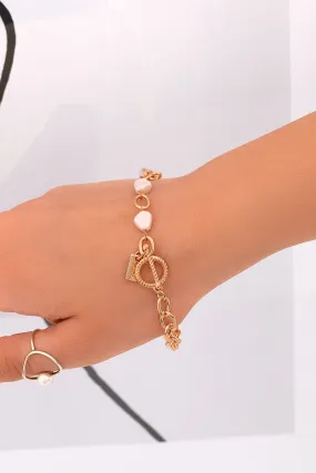 Bracciale oro con pietre bianche