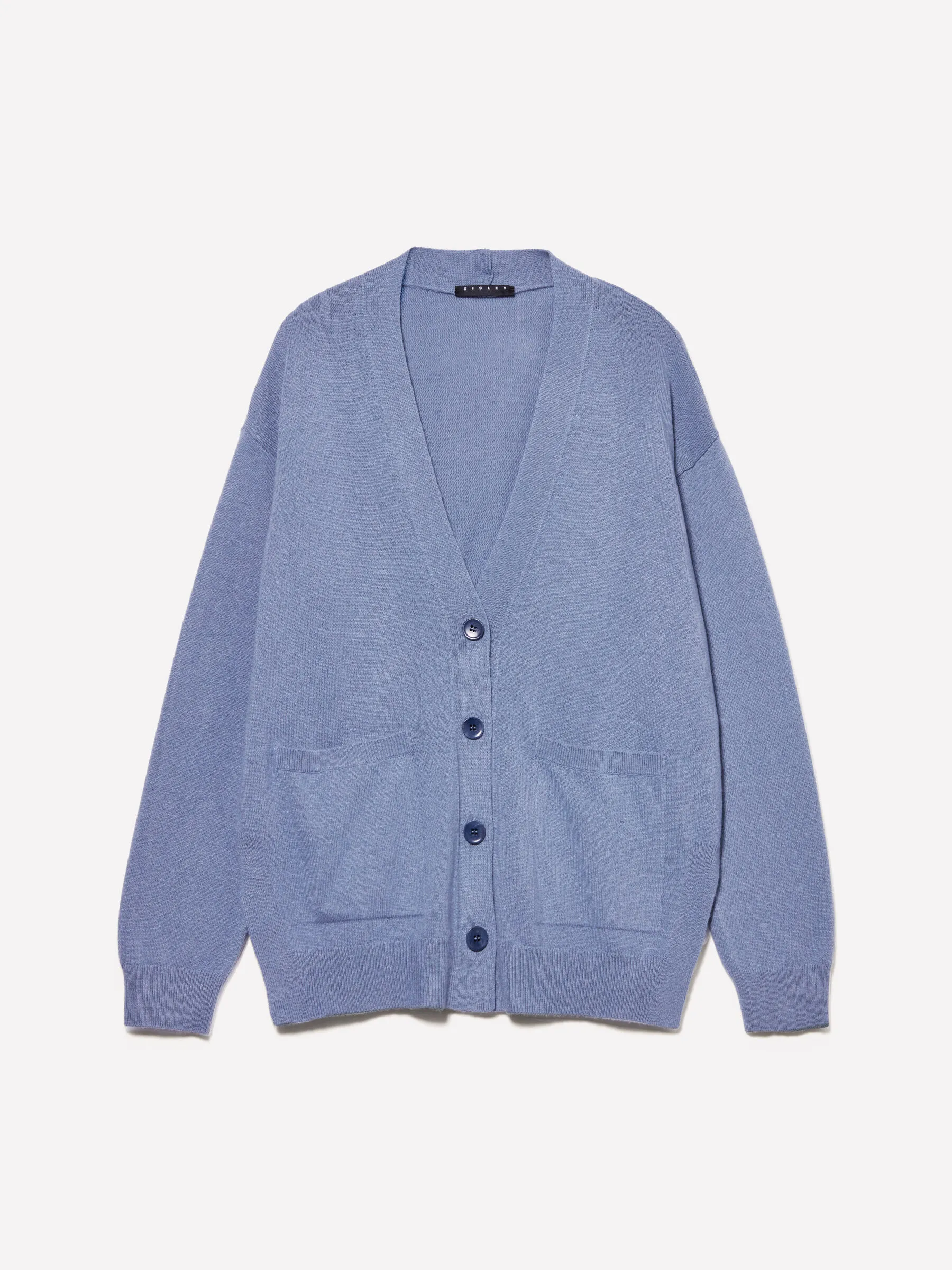 Cardigan blu con spacchi