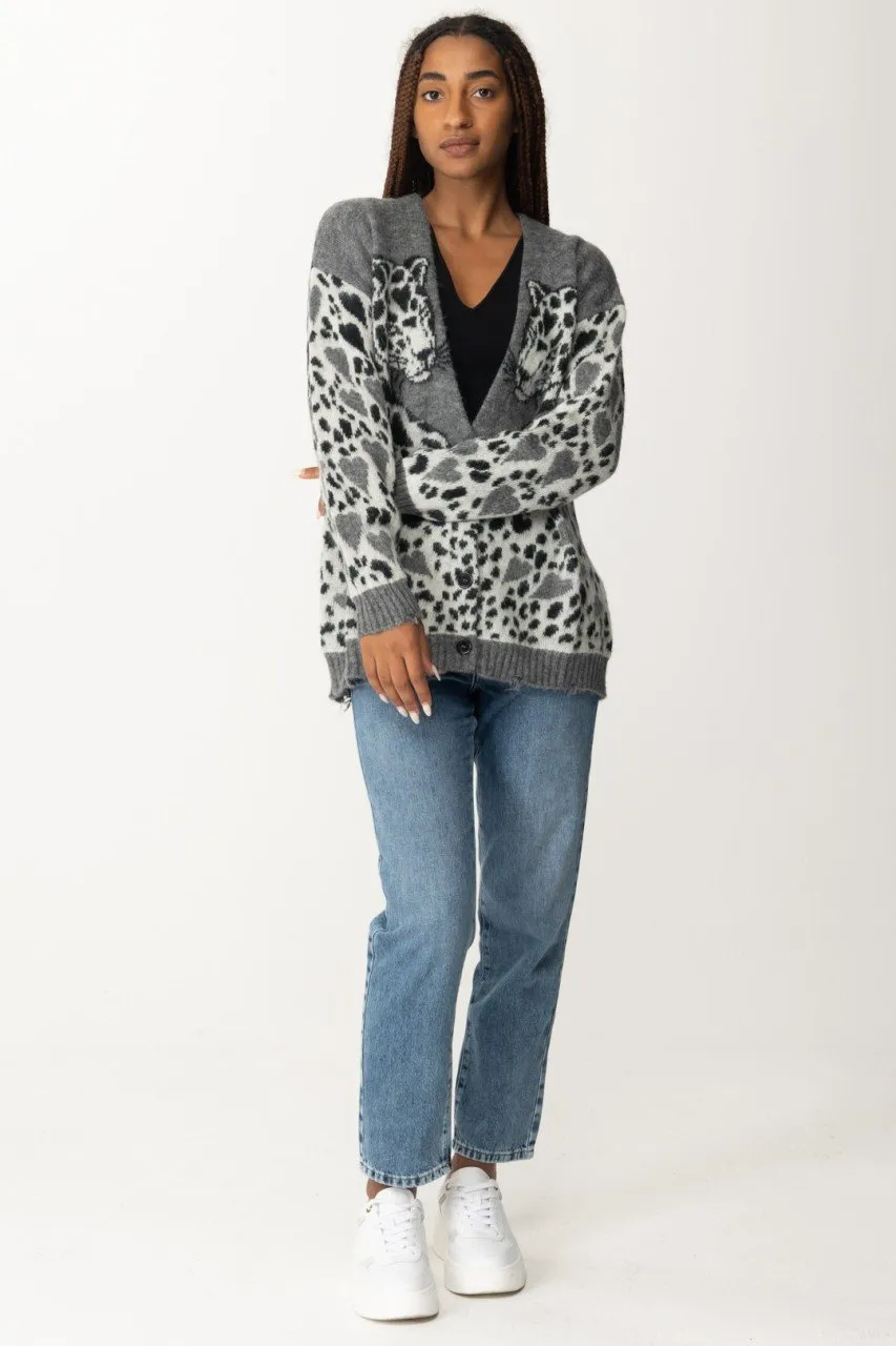 Cardigan leopard GRAY LEO