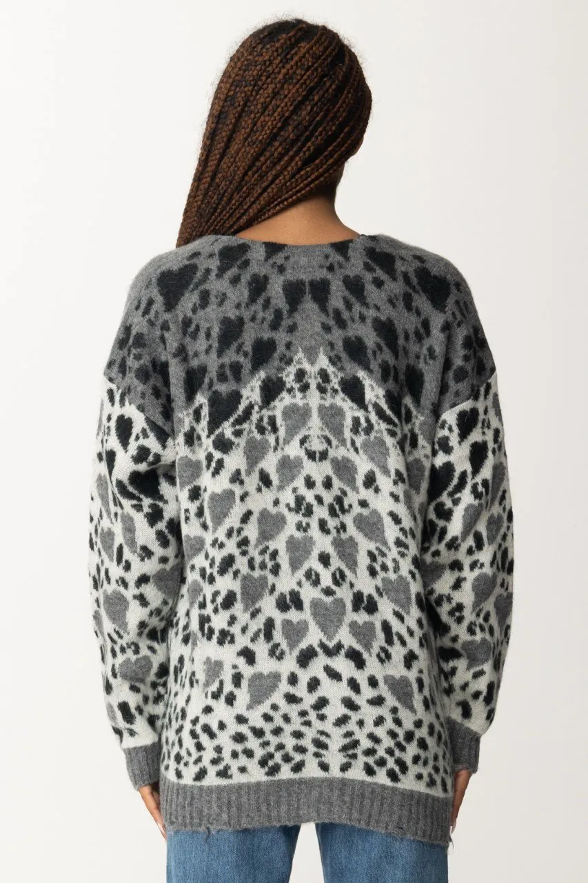 Cardigan leopard GRAY LEO