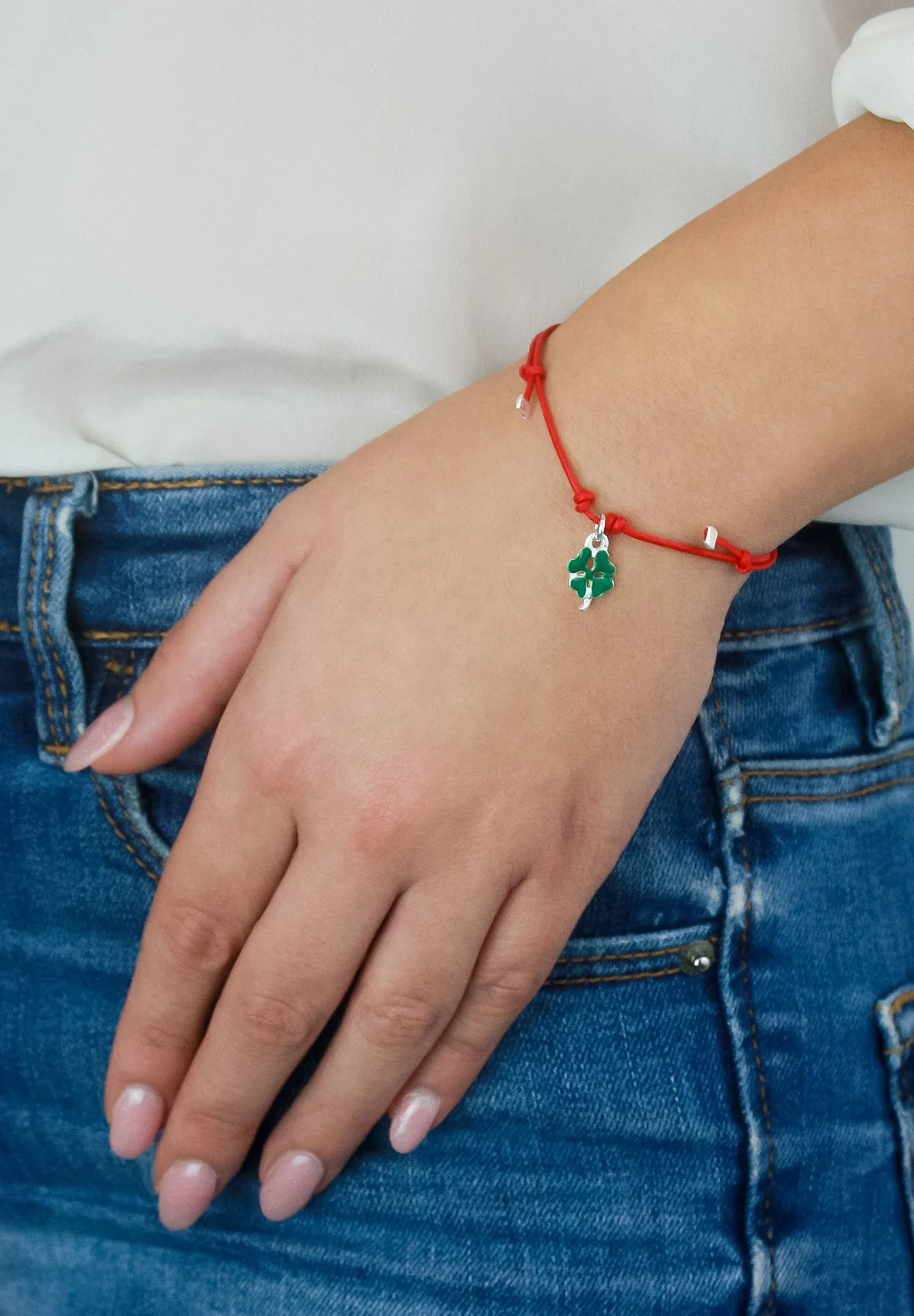 CORD FOUR-LEAF CLOVER MINI - Bracciale