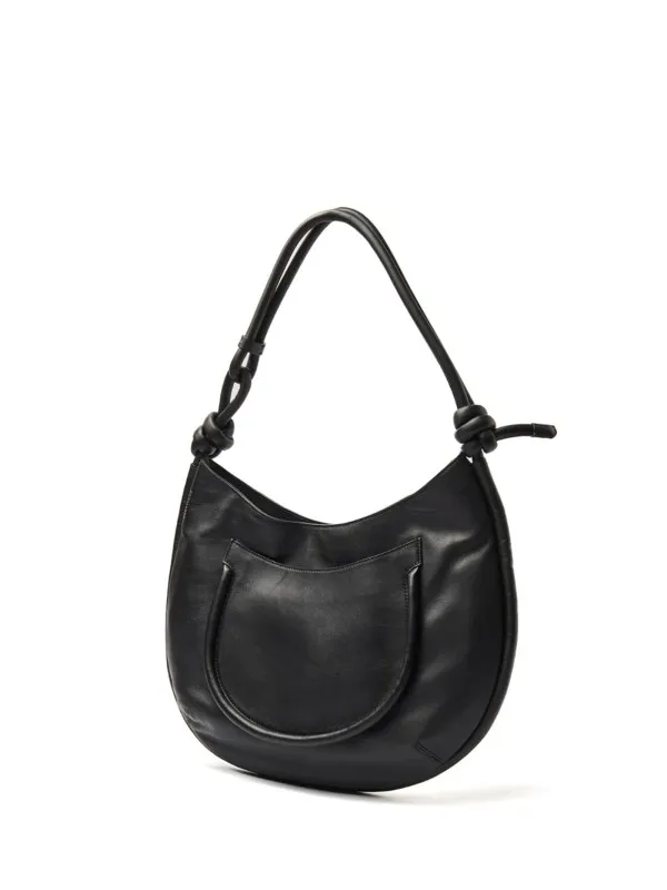 Demi Piuma Knot crescent shoulder bag S black