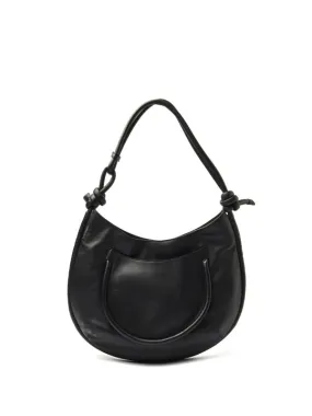 Demi Piuma Knot crescent shoulder bag S black