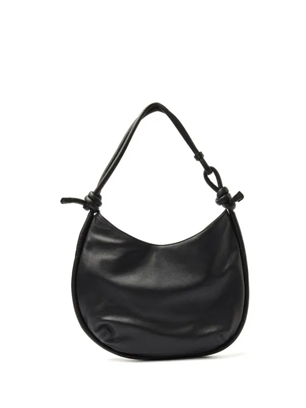 Demi Piuma Knot crescent shoulder bag S black