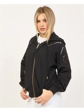 Felpa donna Fracomina fullzip con trafori