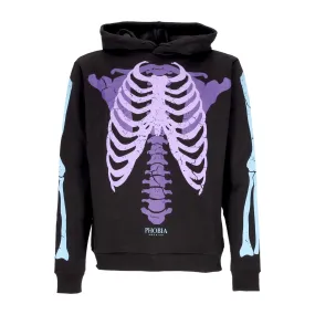 Felpa Leggera Cappuccio Uomo Bones Hoodie Black/blue/lilac