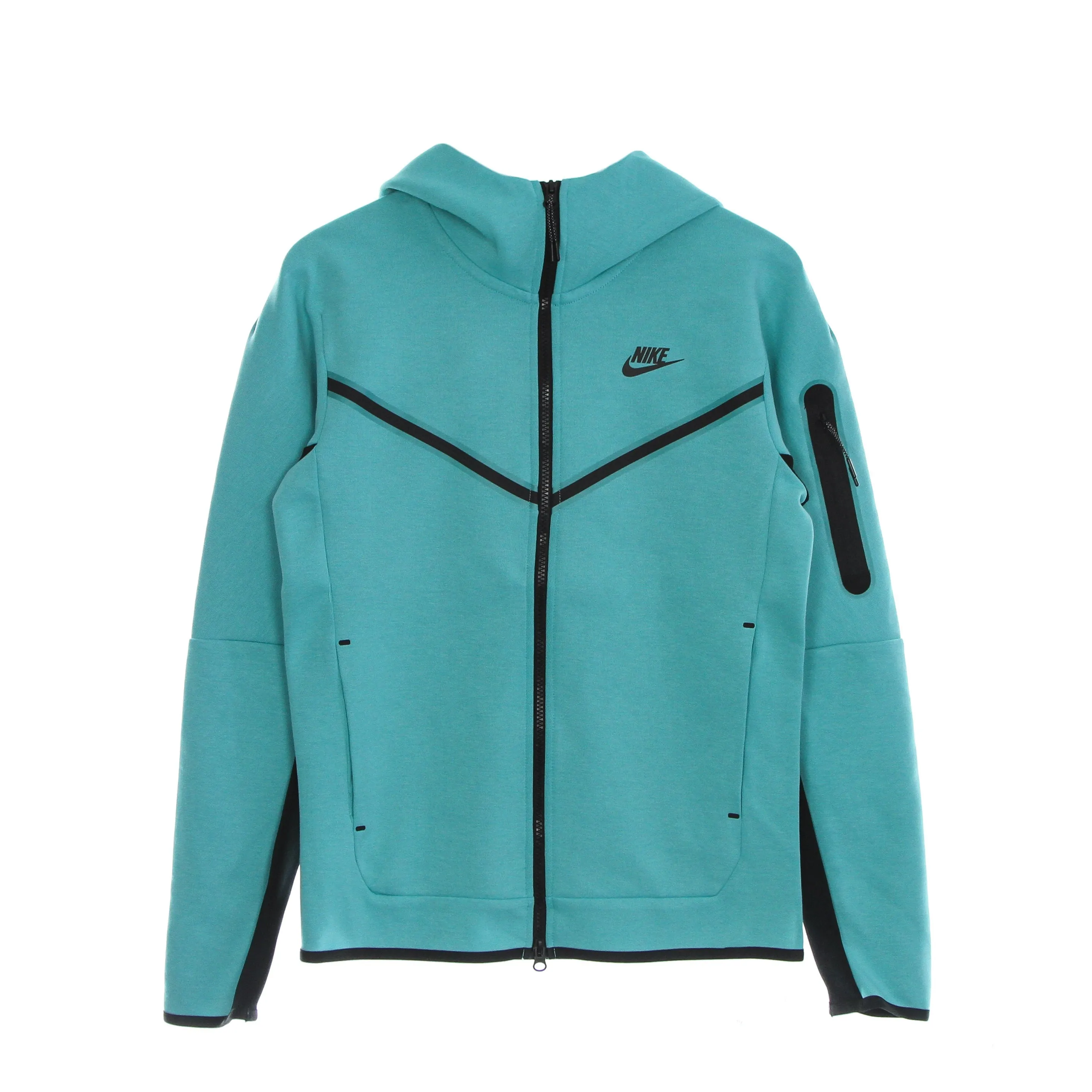 Felpa Leggera Cappuccio Zip Uomo Sportswear Tech Fleece Hoodie Washed Teal/black/black