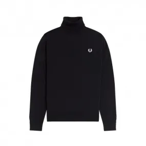 Fred Perry Maglioncino Dolcevita Logo Nero Uomo