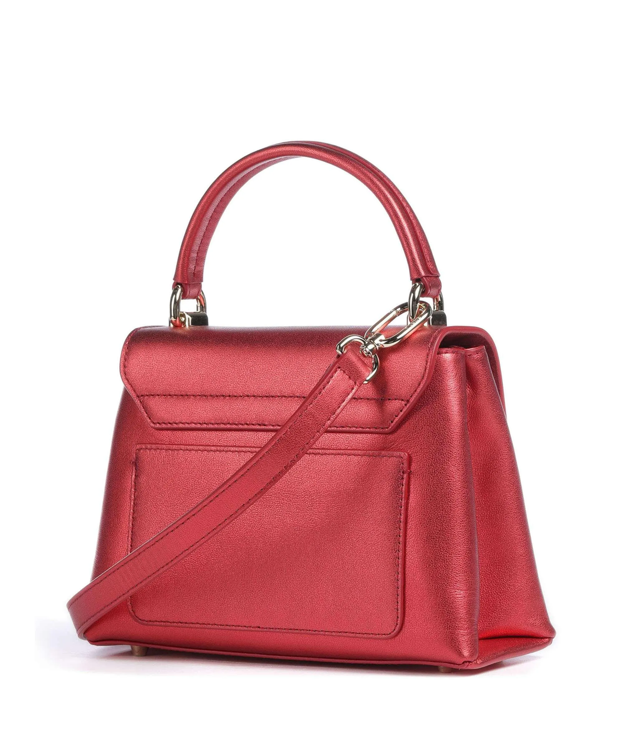  Furla 1927 Mini Borsa a mano pelle a grana fine rosso  