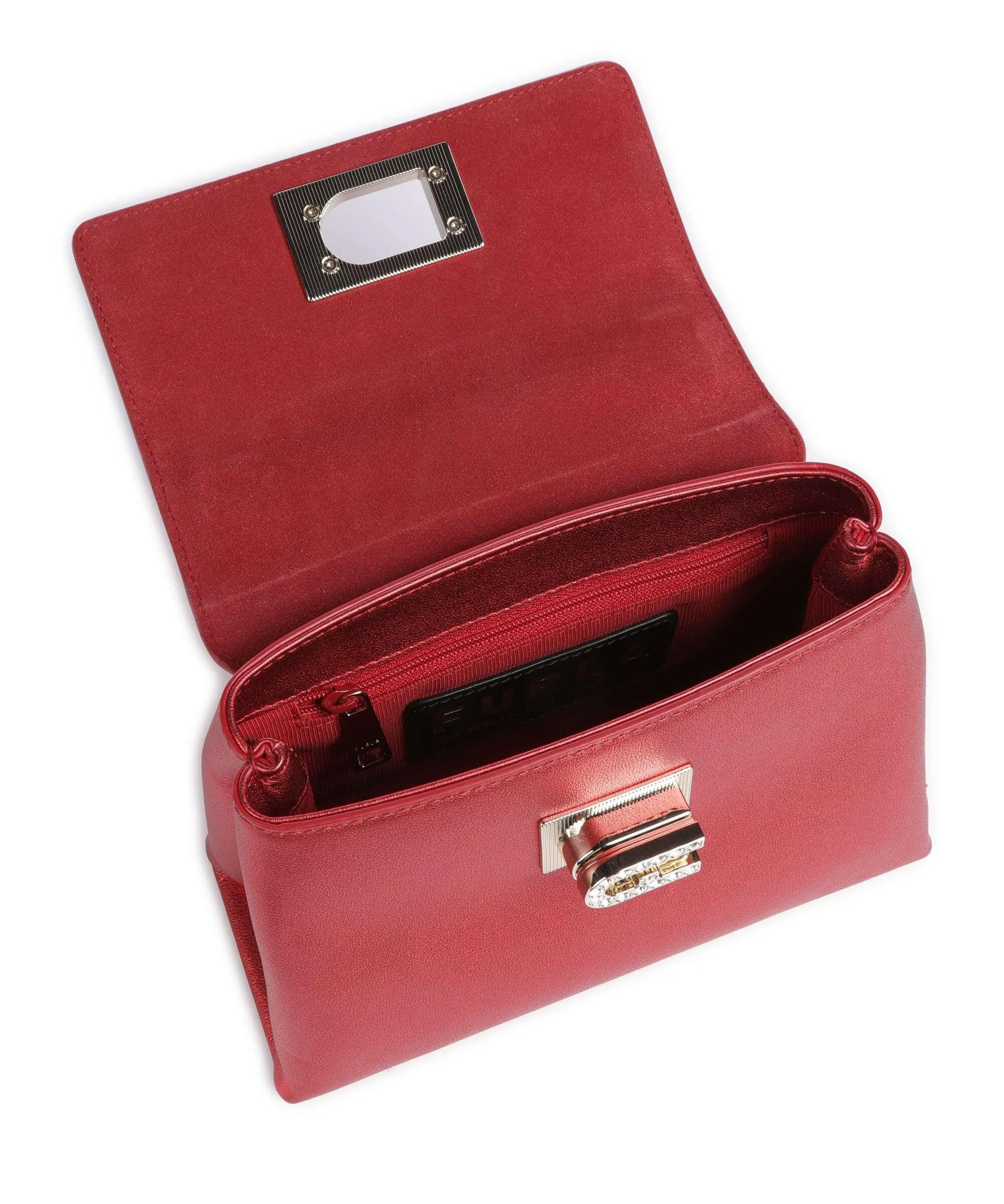  Furla 1927 Mini Borsa a mano pelle a grana fine rosso  