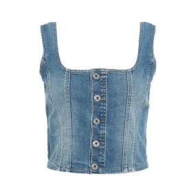 Gilet in denim blu