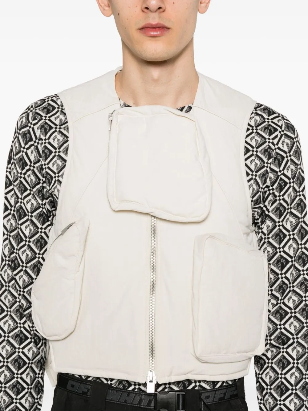 Gilet pooled in bianco - uomo