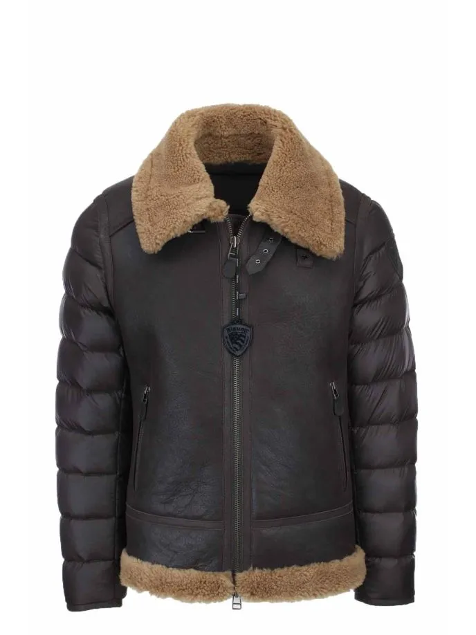 Giubbotto in montone shearling e piuma