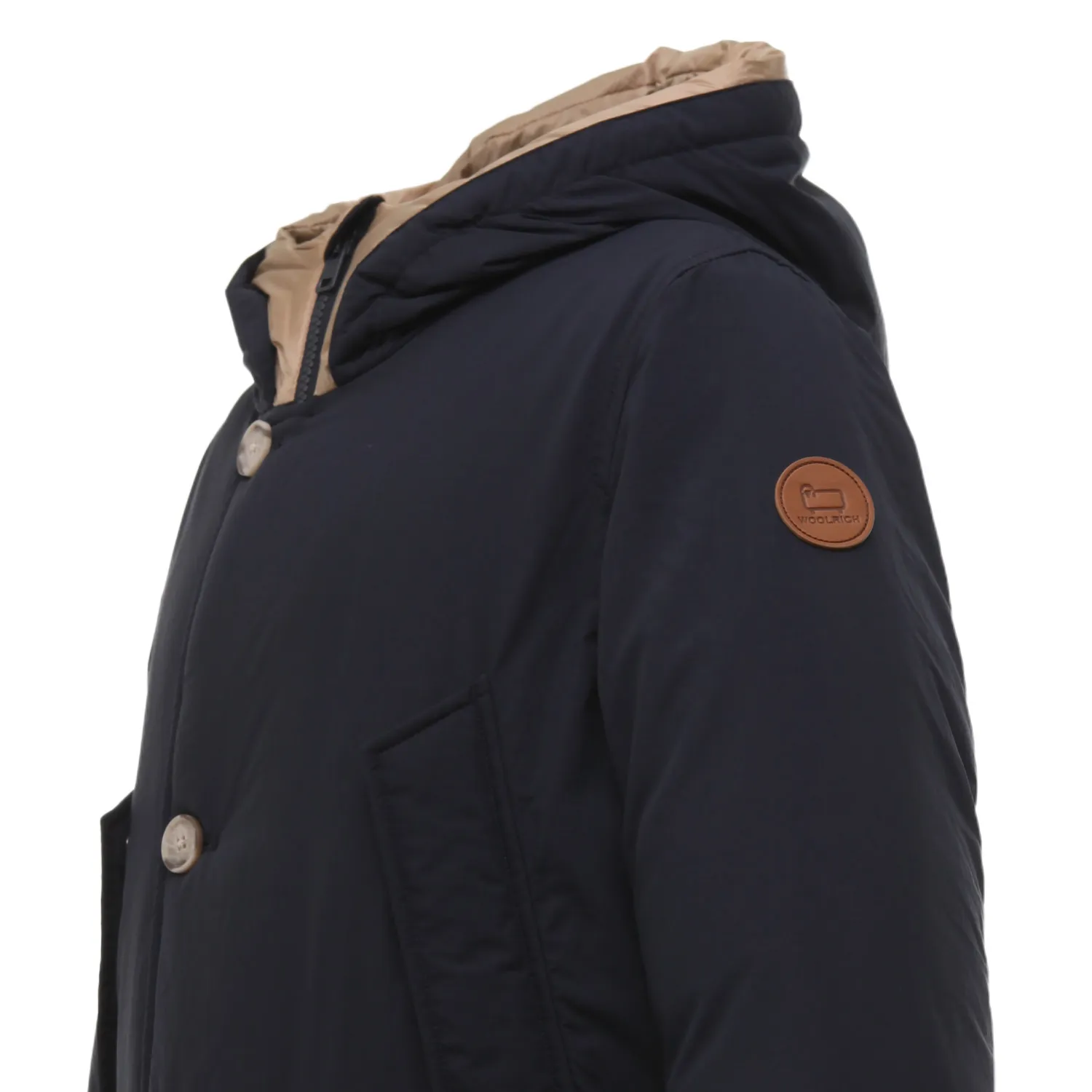 Giubbotto Parka Bayman Blu E Beige