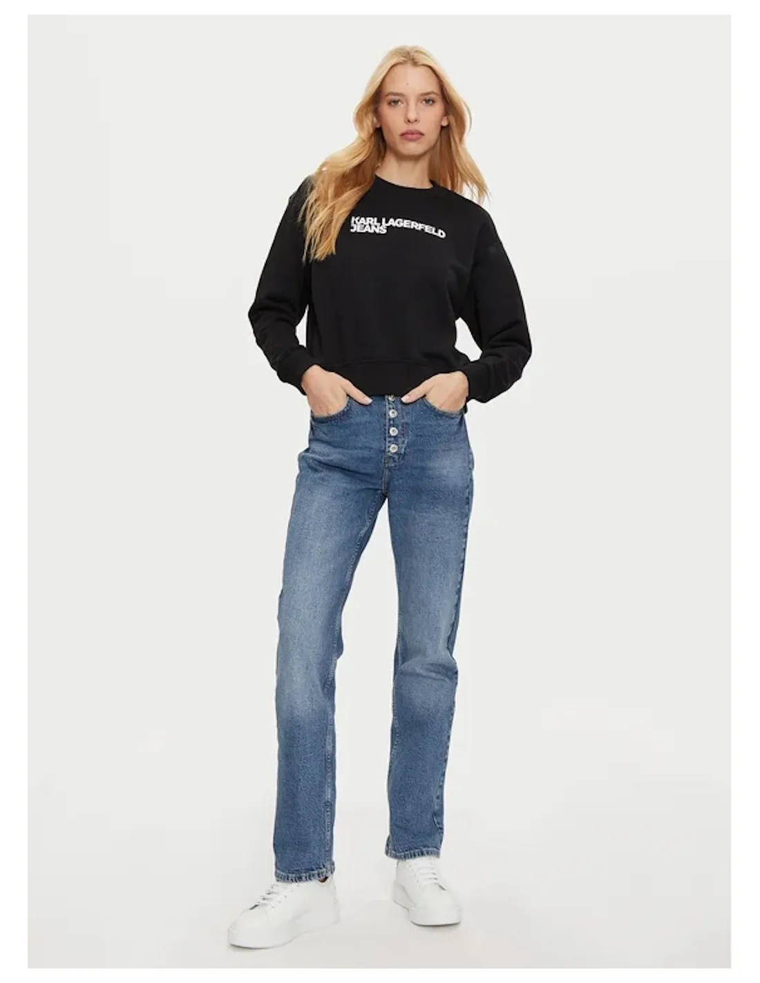 KARL LAGERFELD JEANS FELPA DONNA REG ESSENTIAL LOG