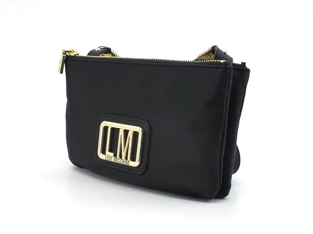 LOVE MOSCHINO Borsa Pochette Tracolla Zip Nero JC4303PP0DKM0000