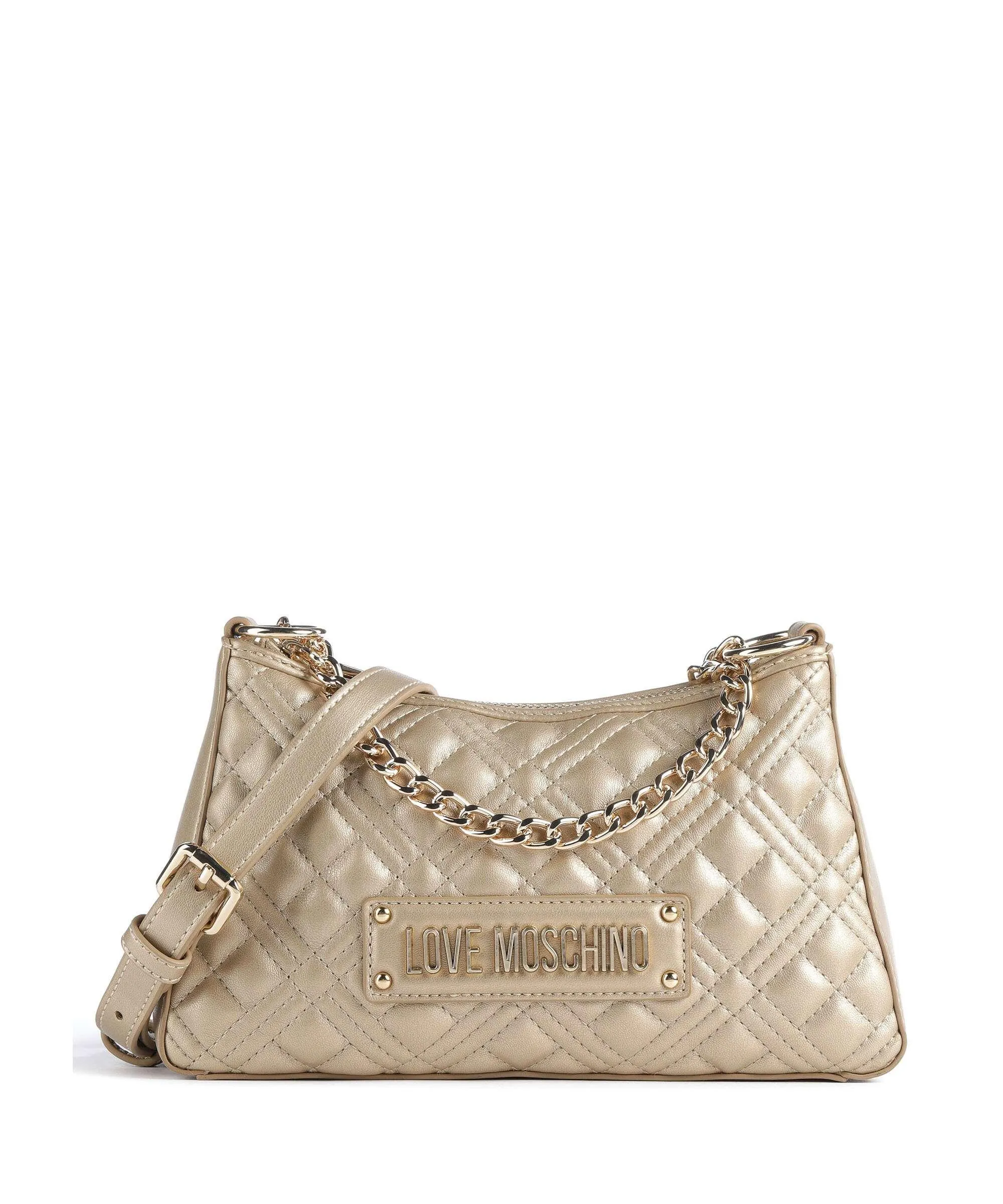  Love Moschino Quilted Borsa a tracolla pelle sintetica oro  