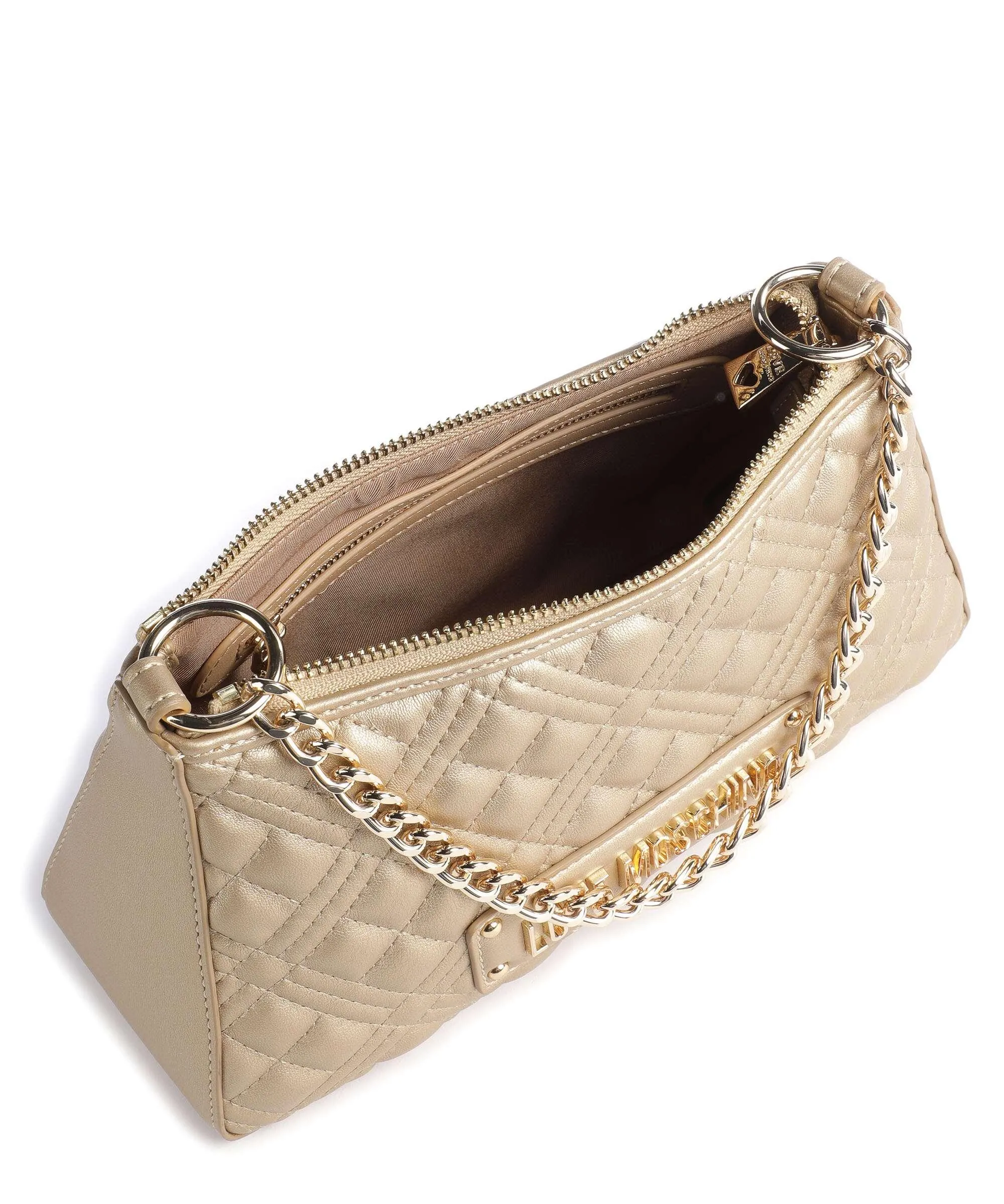  Love Moschino Quilted Borsa a tracolla pelle sintetica oro  