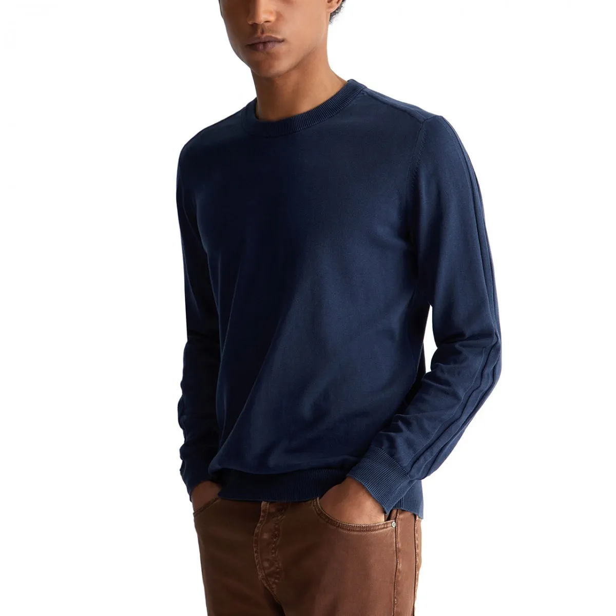 Maglia In Cotone Girowash Dark Blue