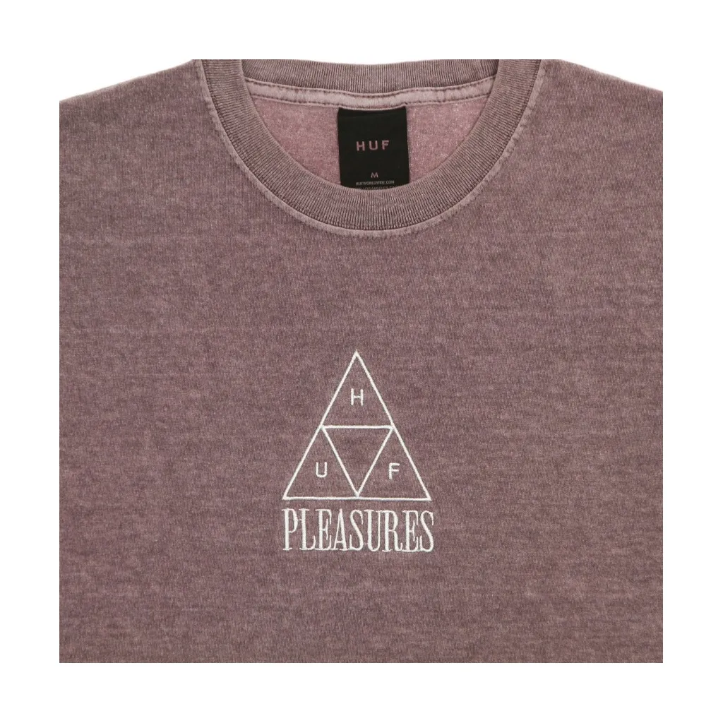 maglietta uomo huf dyed tee x pleasures PURPLE