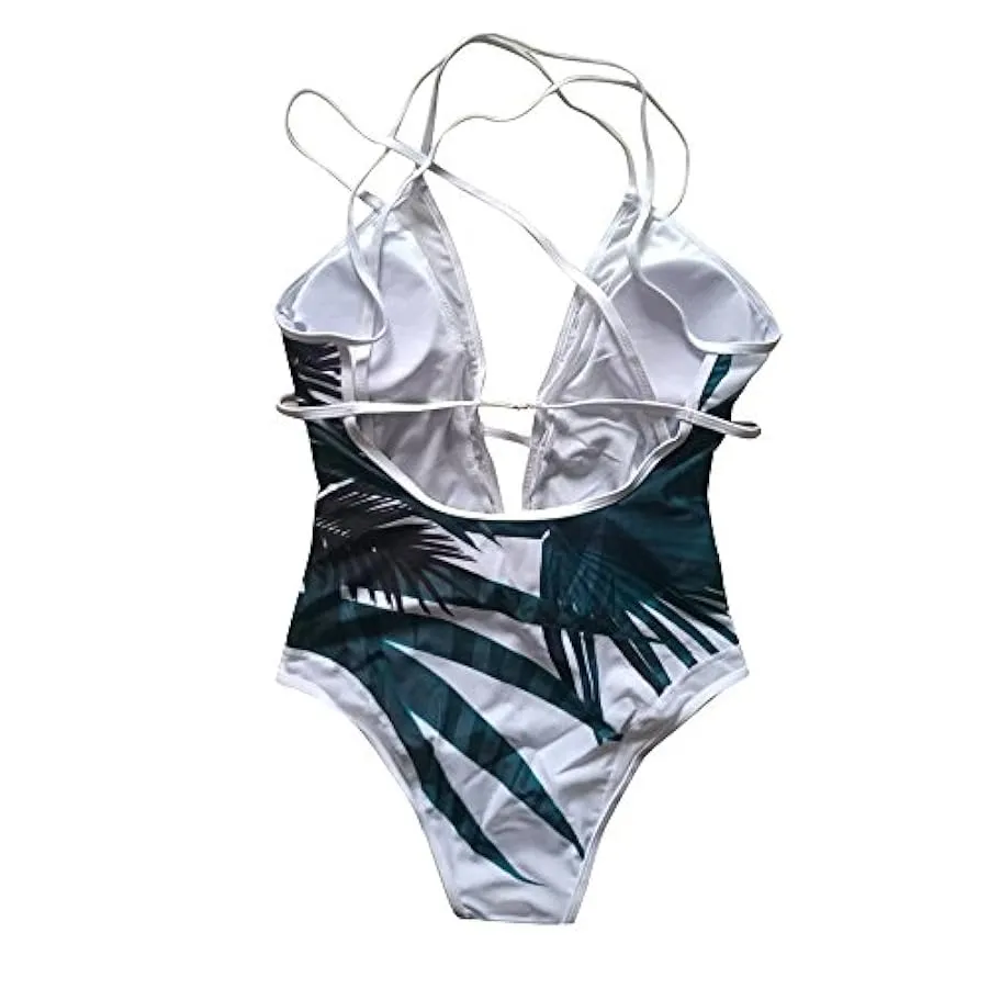 MKIUHNJ Costume intero da donna, estivo, a maniche lunghe, da spiaggia, da donna, con reggiseno imbottito, monokini, con schiena