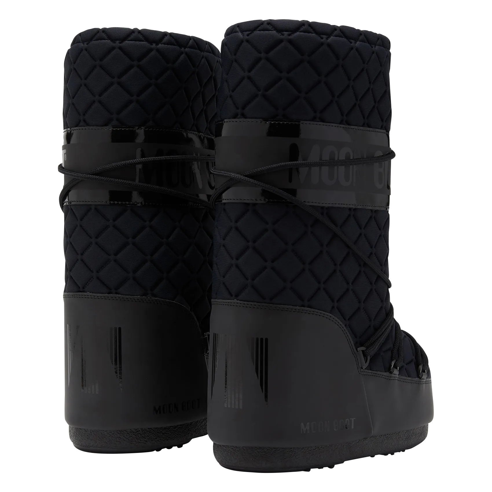  MOON BOOT   MB ICON QUILT - Stivali con lacci trapuntati | Nero