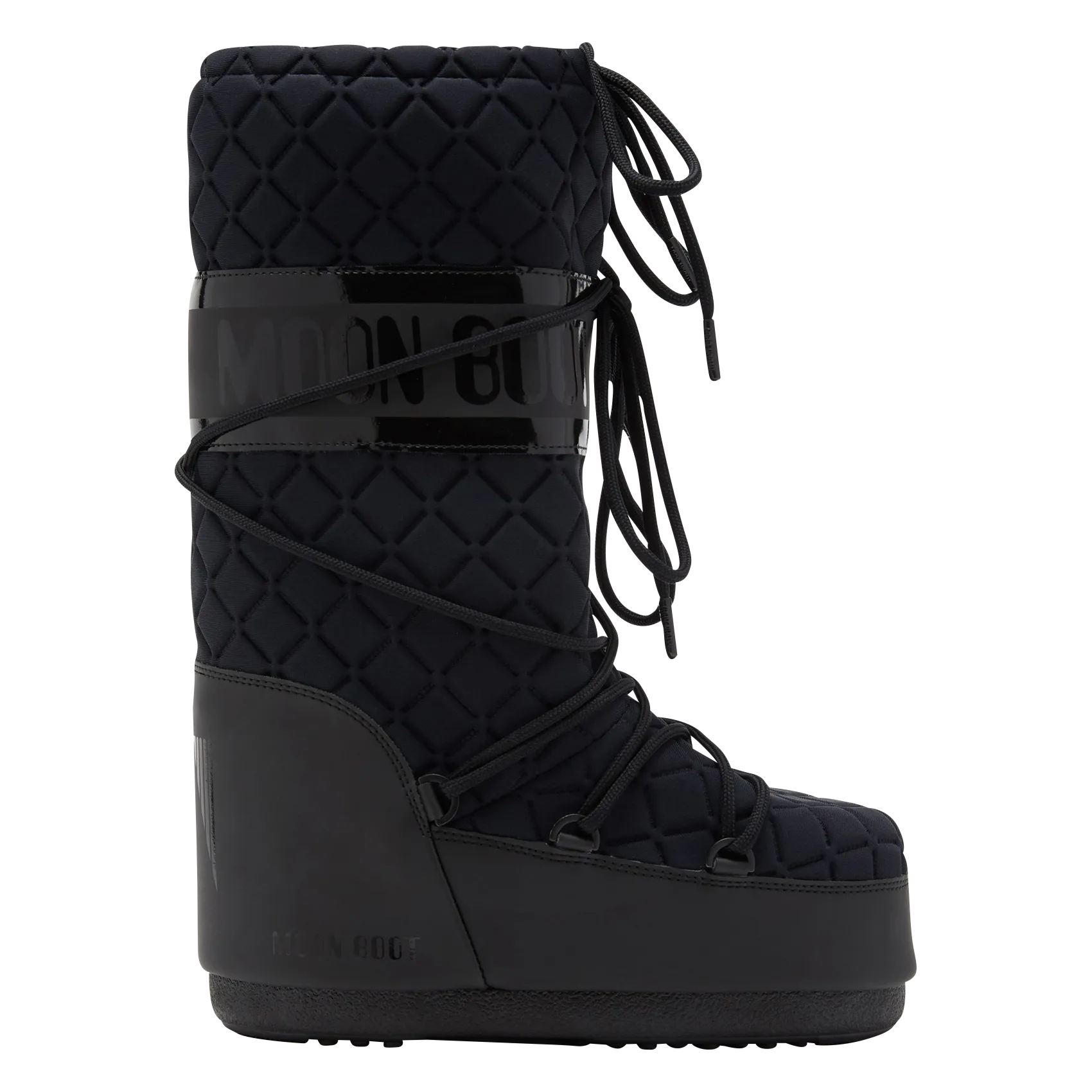  MOON BOOT   MB ICON QUILT - Stivali con lacci trapuntati | Nero