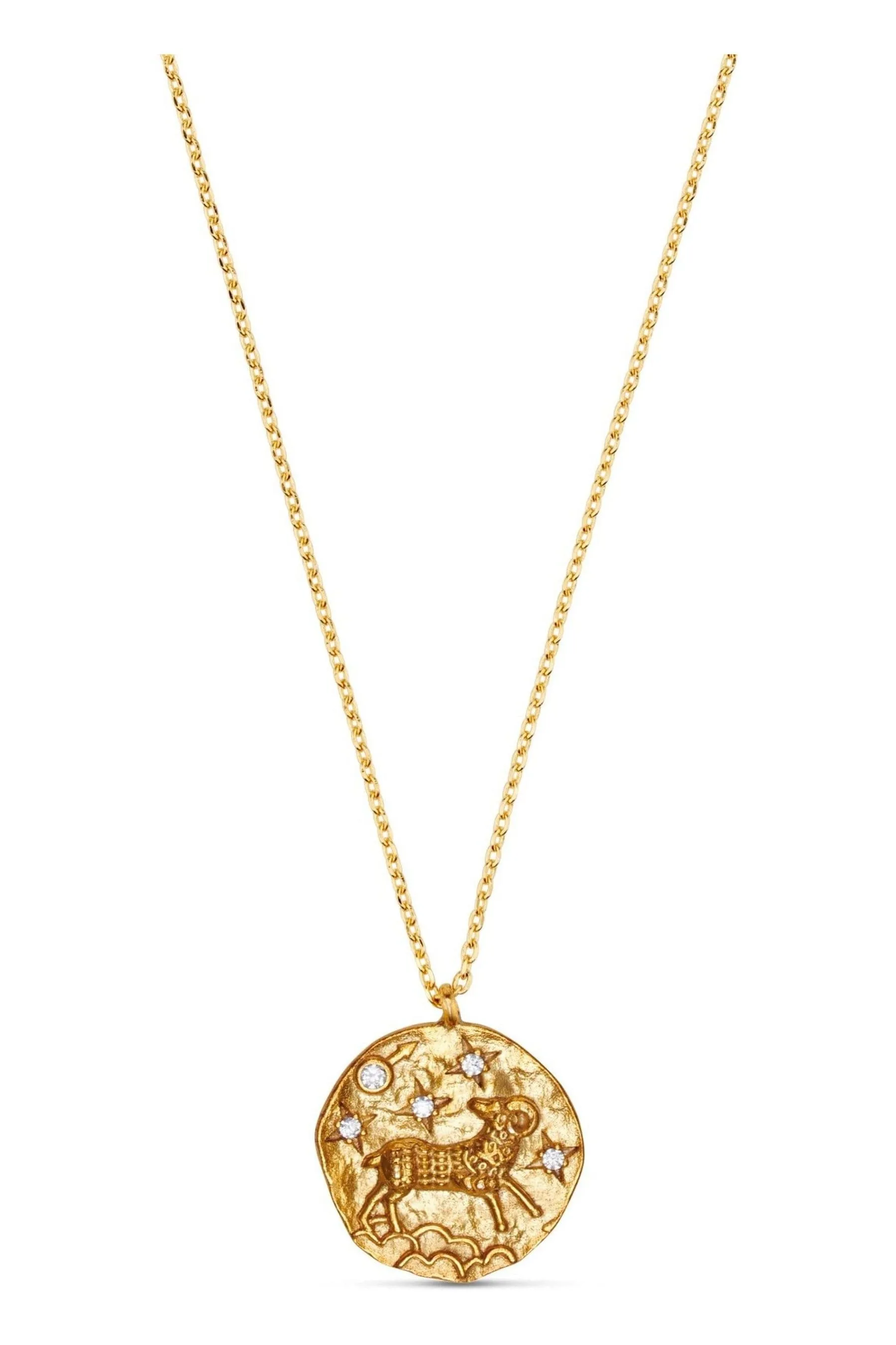 Orelia London Oro - GB Aries - Collana placcata con medaglione zodiacale