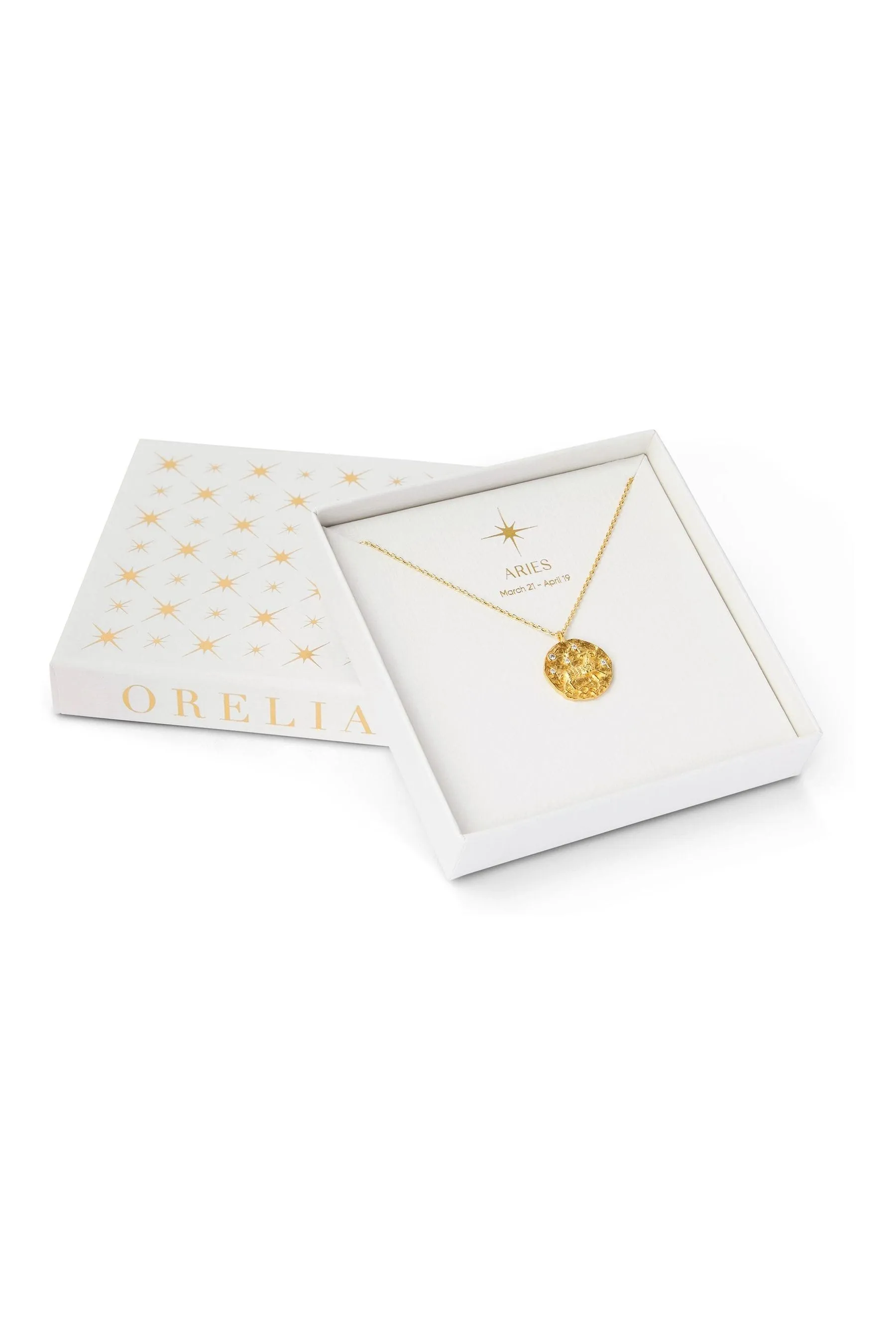 Orelia London Oro - GB Aries - Collana placcata con medaglione zodiacale