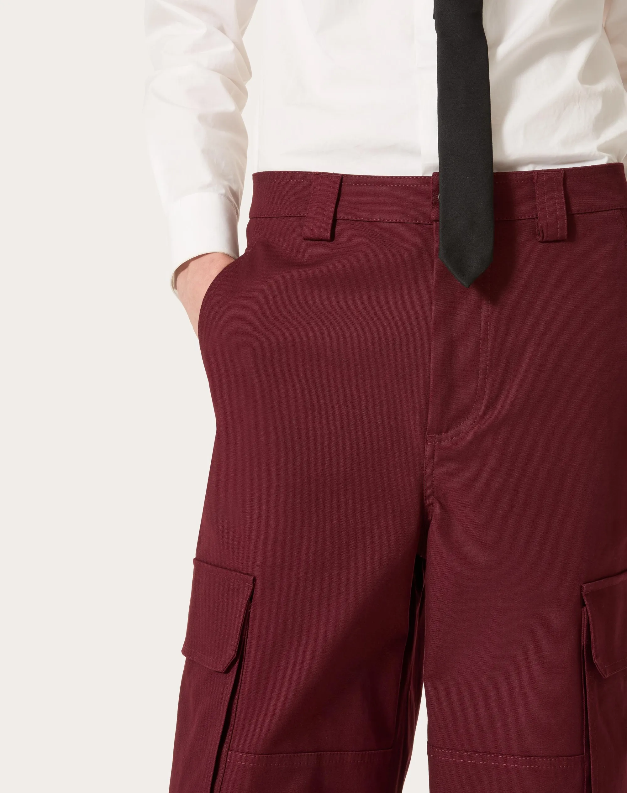 PANTALONE CARGO IN CANVAS DI COTONE STRETCH