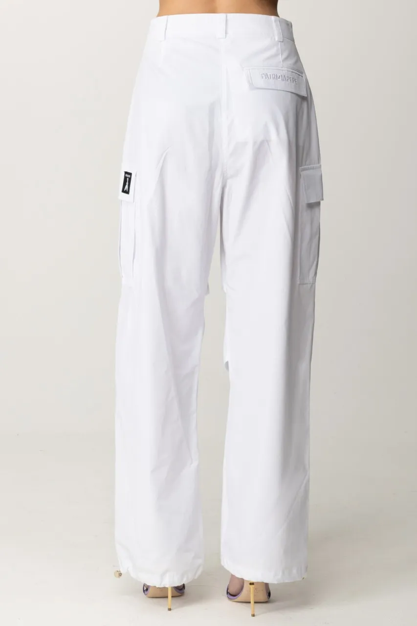 Pantalone Cargo in Cotone BIANCO OTTICO