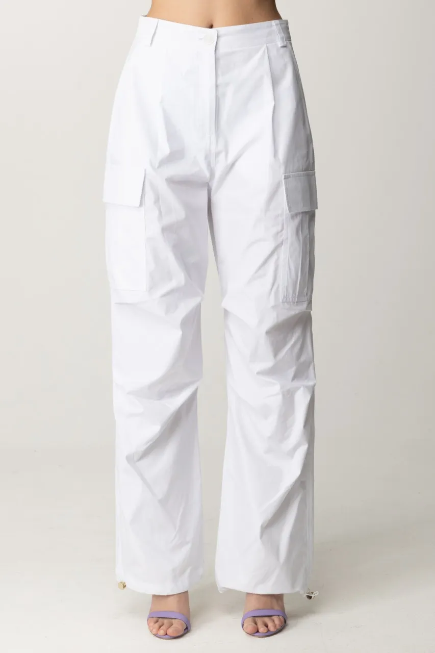 Pantalone Cargo in Cotone BIANCO OTTICO