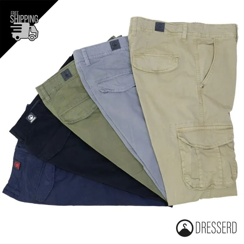 Pantalone Cargo Uomo Con Tasche laterali gamba stretta casual in cotone Slim, Pantaloni Dresserd